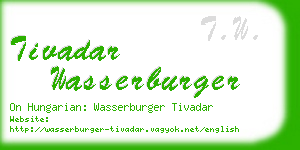 tivadar wasserburger business card